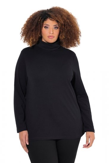 Ulla Popken Basic Long Sleeve Slim Fit Turtleneck Black - Sudaderas y hoodies - Sudaderas, Hoodies y Punto Cómodos