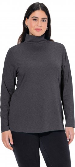 Ulla Popken Basic Long Sleeve Slim Fit Turtleneck Charcoal Grey Melange - Sudaderas y hoodies - 