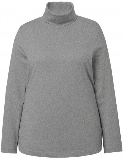 Ulla Popken Basic Long Sleeve Slim Fit Turtleneck Light Grey Melange - Sudaderas y hoodies - 
