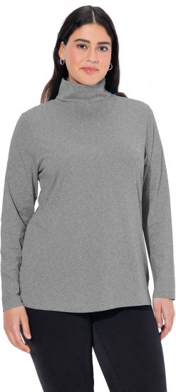 Ulla Popken Basic Long Sleeve Slim Fit Turtleneck Light Grey Melange - Sudaderas y hoodies - 