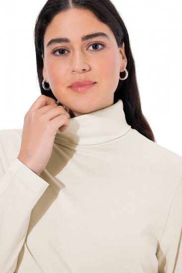Ulla Popken Basic Long Sleeve Slim Fit Turtleneck Natural - Sudaderas y hoodies - Sudaderas, Hoodies y Punto Cómodos