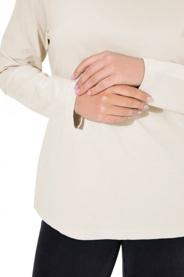 Ulla Popken Basic Long Sleeve Slim Fit Turtleneck Natural - Sudaderas y hoodies - Sudaderas, Hoodies y Punto Cómodos