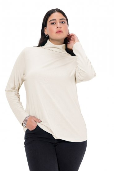 Ulla Popken Basic Long Sleeve Slim Fit Turtleneck Natural - Sudaderas y hoodies - Sudaderas, Hoodies y Punto Cómodos