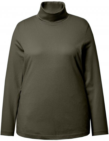 Ulla Popken Basic Long Sleeve Slim Fit Turtleneck Olive - Sudaderas y hoodies - 