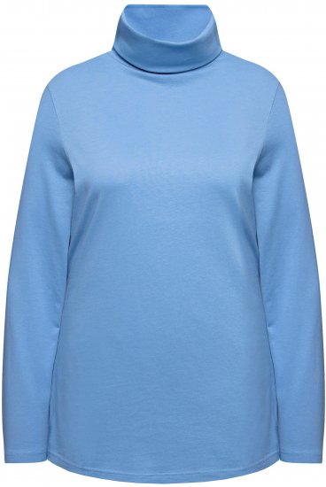 Ulla Popken Basic Long Sleeve Slim Fit Turtleneck Light Cornflower - Sudaderas y hoodies - 