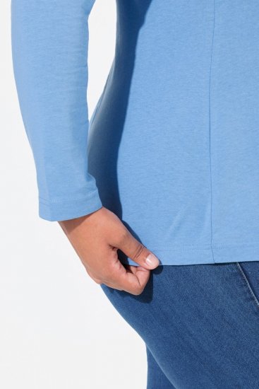 Ulla Popken Basic Long Sleeve Slim Fit Turtleneck Light Cornflower - Sudaderas y hoodies - Sudaderas, Hoodies y Punto Cómodos