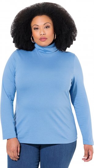 Ulla Popken Basic Long Sleeve Slim Fit Turtleneck Light Cornflower - Sudaderas y hoodies - 