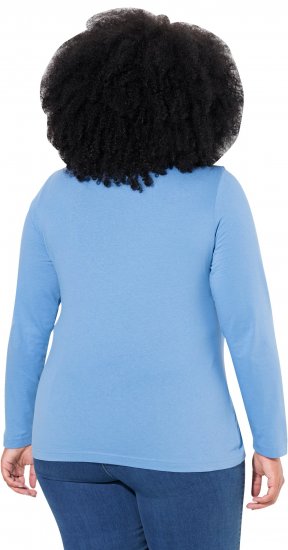 Ulla Popken Basic Long Sleeve Slim Fit Turtleneck Light Cornflower - Sudaderas y hoodies - 