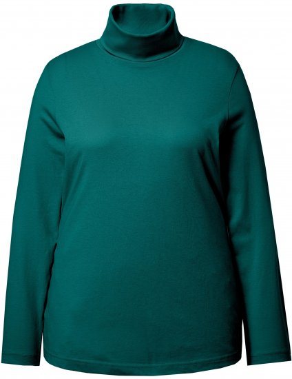 Ulla Popken Basic Long Sleeve Slim Fit Turtleneck Teal Green - Sudaderas y hoodies - 