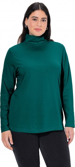 Ulla Popken Basic Long Sleeve Slim Fit Turtleneck Teal Green - Sudaderas y hoodies - 