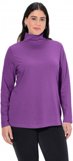 Ulla Popken Basic Long Sleeve Slim Fit Turtleneck Purple - Sudaderas y hoodies - 
