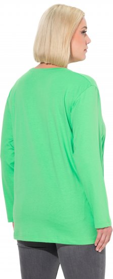 Ulla Popken Back To Basics V-Neck Relaxed Fit Cotton Tee Mint Green - Camisetas - 