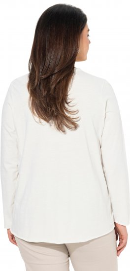 Ulla Popken Star Long Sleeve Graphic Tee Off-White - Camisetas estampadas para mujer - 