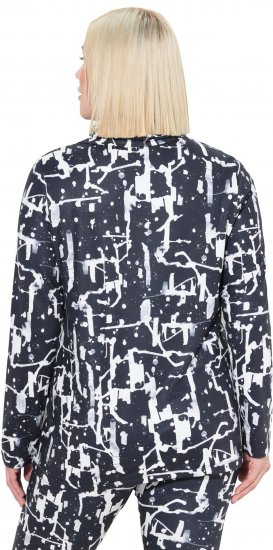 Ulla Popken Quick Drying Abstract Print Tee Black - Camisetas estampadas para mujer - 