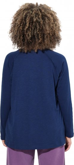 Ulla Popken Inverted Seam Long Sleeve Graphic Tee Ink Blue - Camisetas - 
