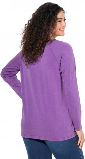 Ulla Popken Dream Rhinestone Lettering Long Sleeve Tee Light Plum - Camisetas estampadas para mujer - 