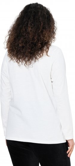 Ulla Popken Motivational Graphic Long Sleeve Tee Off-White - Camisetas estampadas para mujer - 