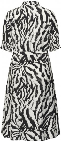 Kaffe Curve Alia Shirt Dress Black Chalk Animal - Vestidos midi - 