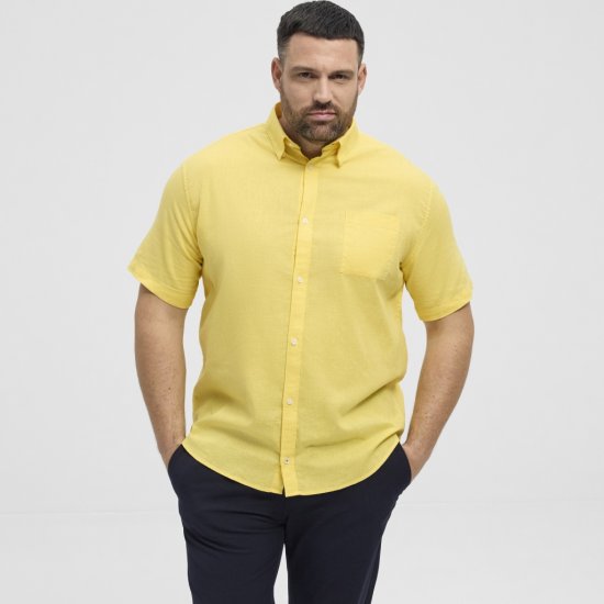 North Latitude Shirt Linen Cotton Short Sleeve Yellow - Camisas - Camisas 2XL-10XL