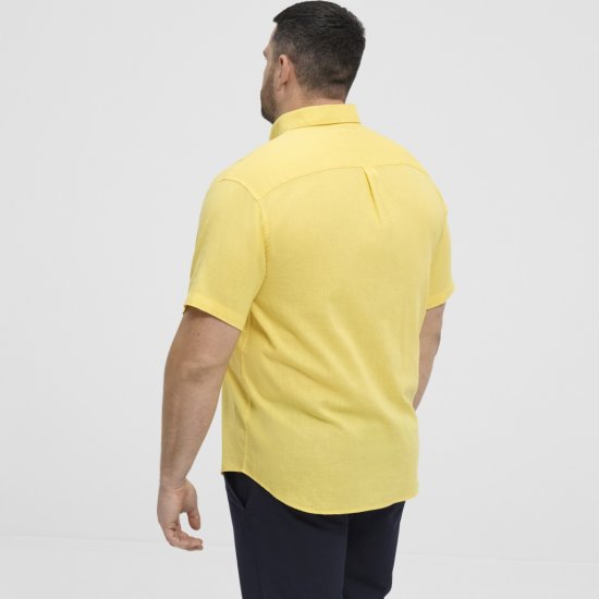 North Latitude Shirt Linen Cotton Short Sleeve Yellow - Camisas - Camisas 2XL-10XL