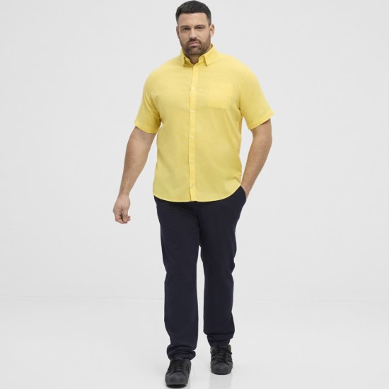 North Latitude Shirt Linen Cotton Short Sleeve Yellow - Camisas - Camisas 2XL-10XL