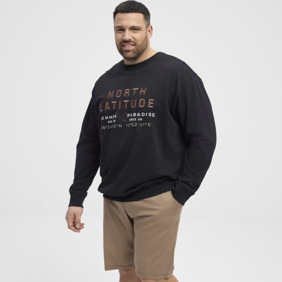 North Latitude Sweatshirt Black TALL - ROPA DE HOMBRE MT-6XLT - Tamaños de talle alto