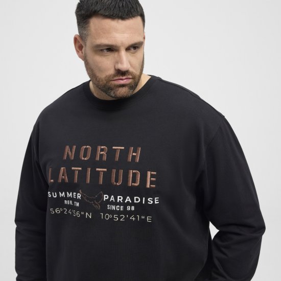 North Latitude Sweatshirt Black TALL - ROPA DE HOMBRE MT-6XLT - Tamaños de talle alto