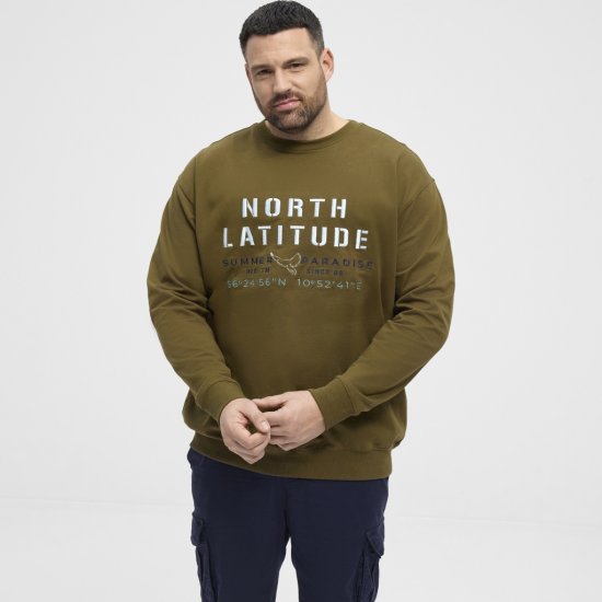 North Latitude Sweatshirt Army Green TALL - ROPA DE HOMBRE MT-6XLT - Tamaños de talle alto