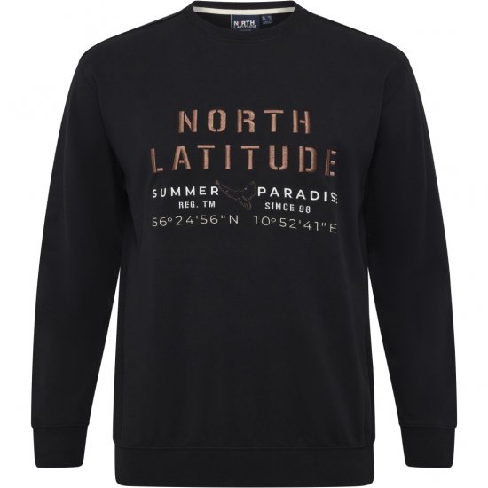 North Latitude Sweatshirt Black TALL - ROPA DE HOMBRE MT-6XLT - Tamaños de talle alto