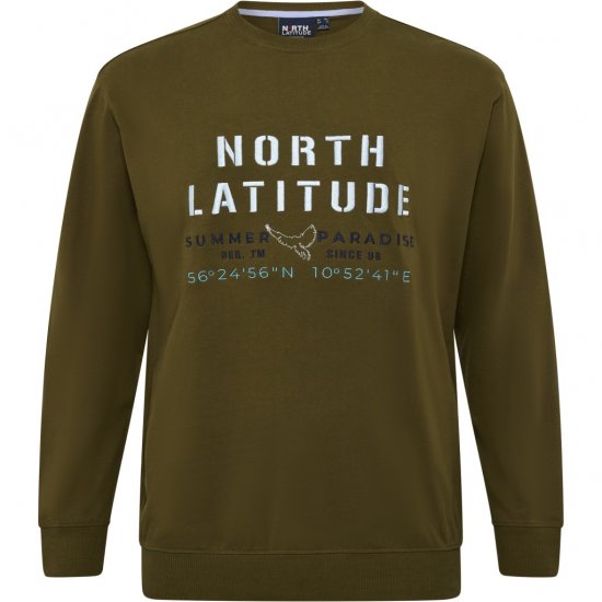 North Latitude Sweatshirt Army Green TALL - ROPA DE HOMBRE MT-6XLT - Tamaños de talle alto