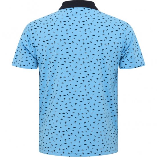 North Latitude Polo Pique Printed Turquoise - Polos - Polos 2XL-8XL
