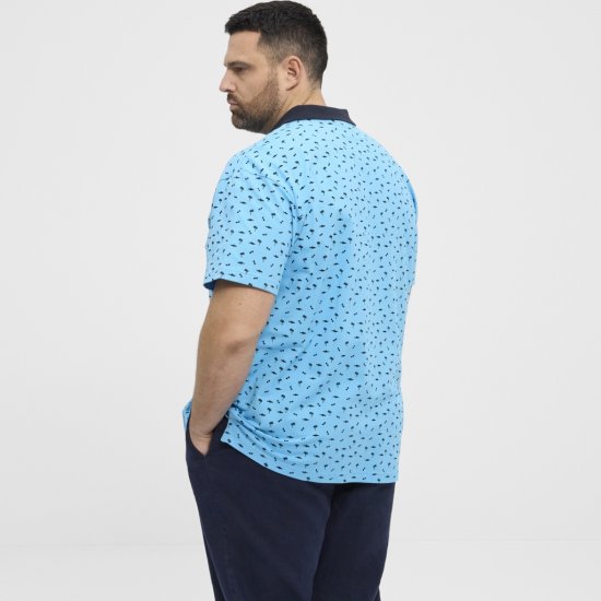 North Latitude Polo Pique Printed Turquoise - Polos - Polos 2XL-8XL