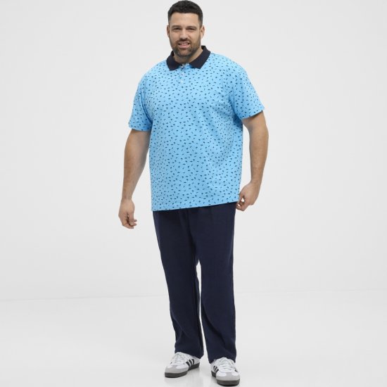 North Latitude Polo Pique Printed Turquoise - Polos - Polos 2XL-8XL
