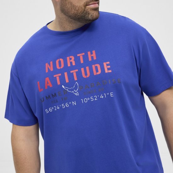 North Latitude T-shirt Printed Short Sleeve Blue - Camisetas - Camisetas - 2XL-14XL