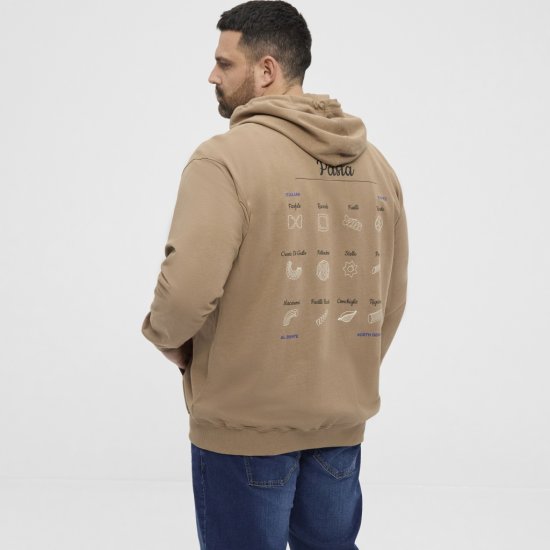 North Latitude Hoodie with Zipper Dark Sand TALL - TALL sudaderas - Sudaderas TALL para hombre alto