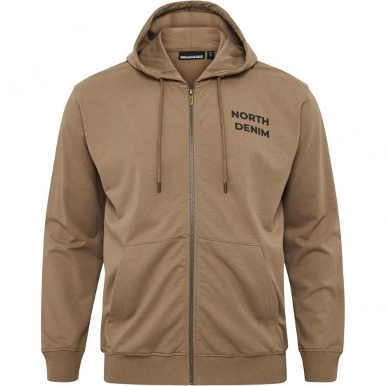 North Latitude Hoodie with Zipper Dark Sand TALL - TALL sudaderas - Sudaderas TALL para hombre alto
