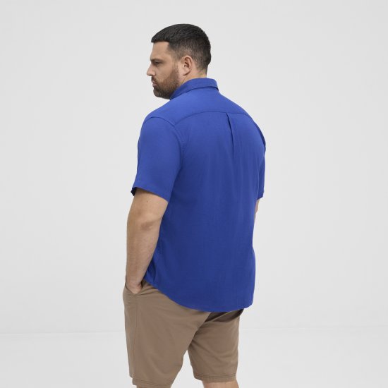 North Latitude Shirt Linen Cotton Short Sleeve Blue - Camisas - Camisas 2XL-10XL