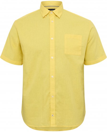North Latitude Shirt Linen Cotton Short Sleeve TALL Yellow - ROPA DE HOMBRE MT-6XLT - Tamaños de talle alto