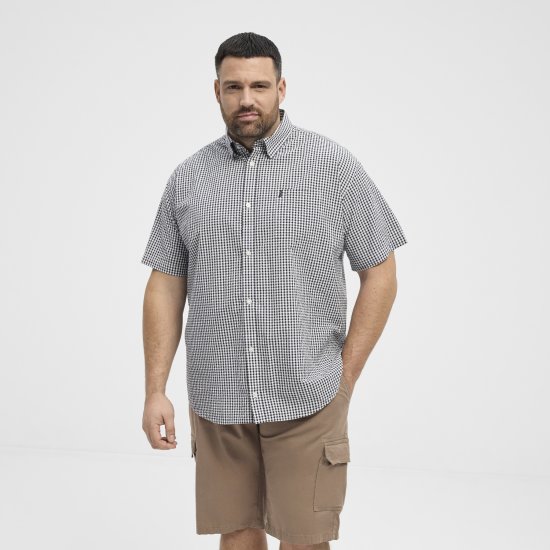 North Latitude Shirt Short Sleeve Checked Grey - Camisas - Camisas 2XL-10XL