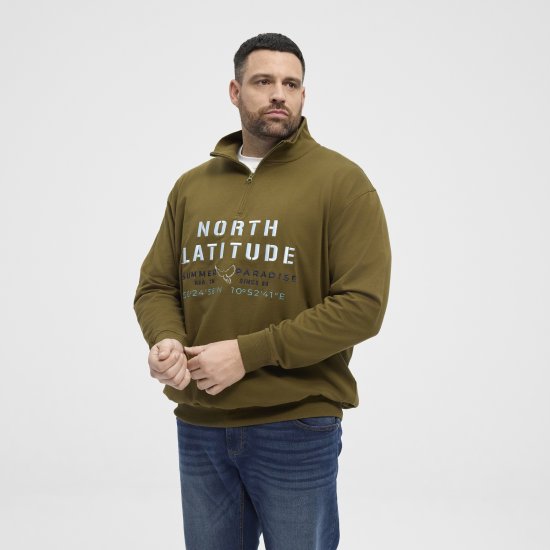 North Latitude Sweatshirt Half-Zip Green - Sudaderas - Sudaderas 2XL-12XL