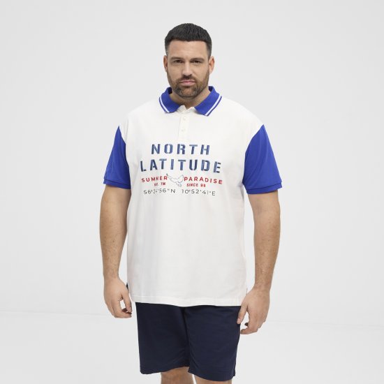 North Latitude Polo Short Sleeve Blue And White - Polos - Polos 2XL-8XL