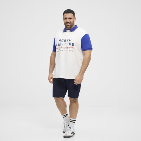 North Latitude Polo Short Sleeve Blue And White - Polos - Polos 2XL-8XL