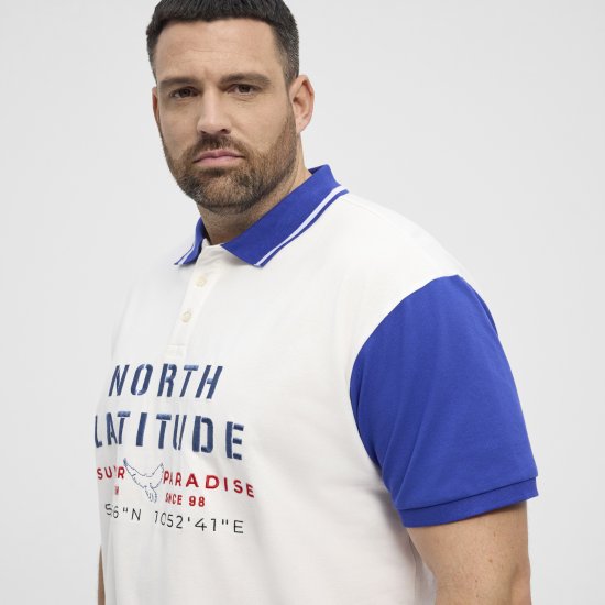 North Latitude Polo Short Sleeve Blue And White - Polos - Polos 2XL-8XL