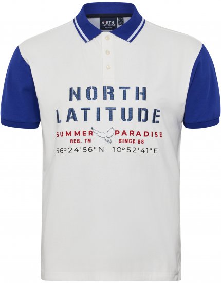 North Latitude Polo Short Sleeve Blue And White TALL - ROPA DE HOMBRE MT-6XLT - Tamaños de talle alto