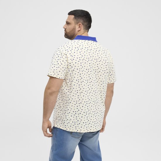North Latitude Polo Pique Printed Off-White - Polos - Polos 2XL-8XL