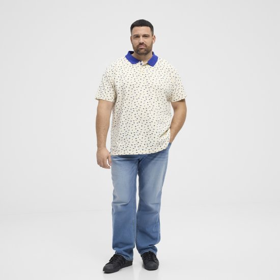 North Latitude Polo Pique Printed Off-White - Polos - Polos 2XL-8XL