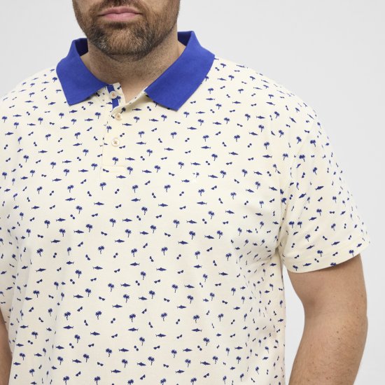 North Latitude Polo Pique Printed Off-White - Polos - Polos 2XL-8XL