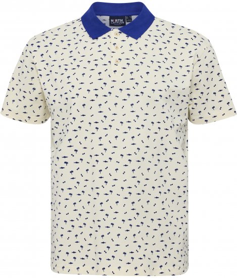 North Latitude Polo Pique Printed Off-White - Polos - Polos 2XL-8XL