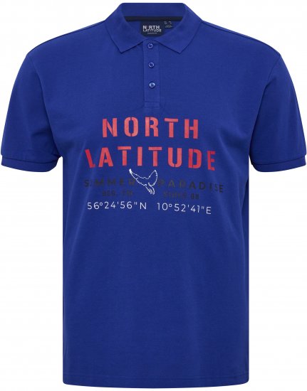 North Latitude Polo Pique Print Short Sleeve Cobalt Blue - Polos - Polos 2XL-8XL