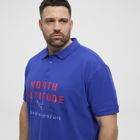 North Latitude Polo Pique Print Short Sleeve Cobalt Blue - Polos - Polos 2XL-8XL